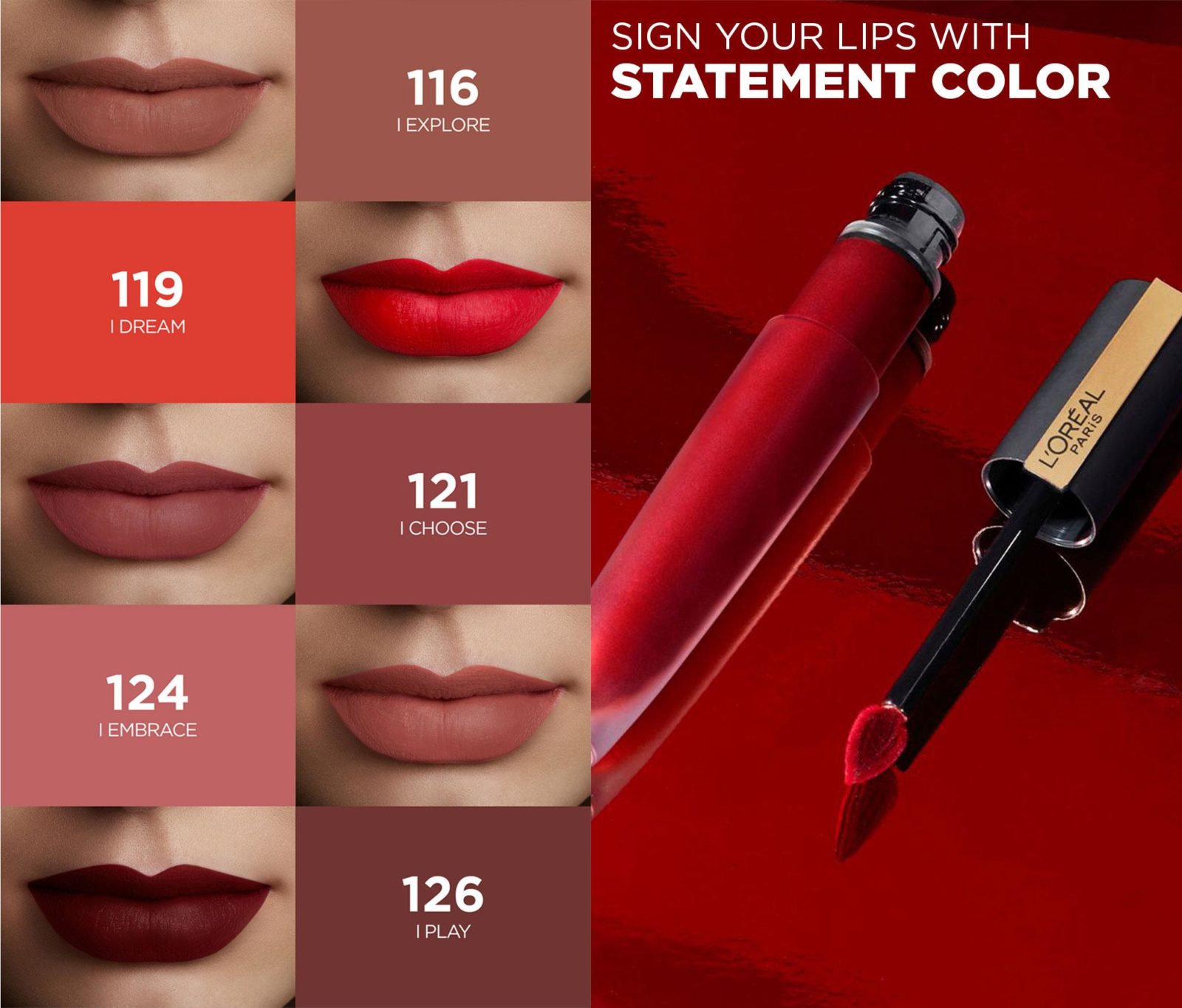 Лореаль тинт. Лореаль rouge Signature. L'Oreal rouge Signature 116. L'Oreal Paris rouge Signature тинт. L'Oreal Paris rouge Signature палитра.